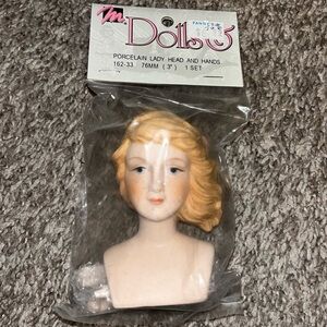 Mangelsen's Doll Porcelain Lady Head and Hands blonde